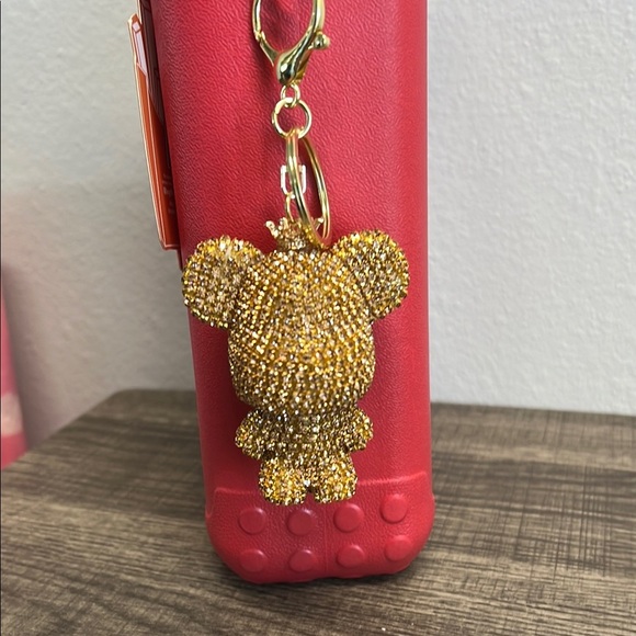 Red Mini Charm Tote with Checkered Crossbody Strap - Picture 6 of 14